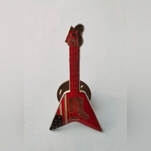Vintage 1 inch 90s American flag guitar flare pin for lapel, lanyard